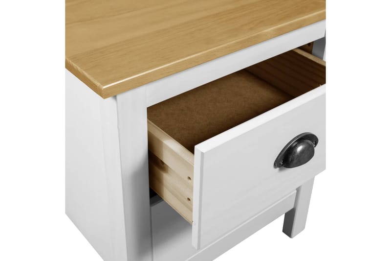 Nattduksbord Hill Range 2 st vit 46x35x49,5 cm massiv furu - Vit - Möbler - Sovrum - Sängbord