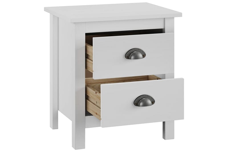 Nattduksbord Hill Range vit 46x35x49,5 cm massiv furu - Vit - Möbler - Sovrum - Sängbord