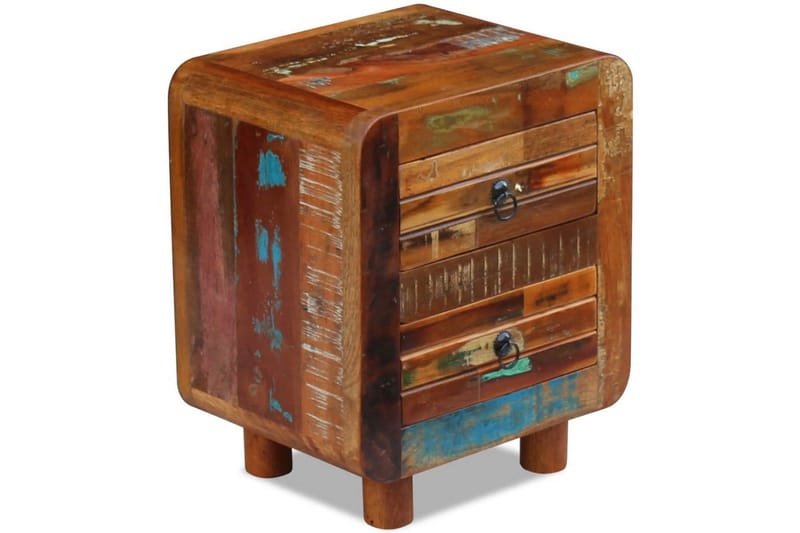 Nattduksbord massivt återvunnet trä 43x33x51 cm - Brun - Möbler - Sovrum - Sängbord