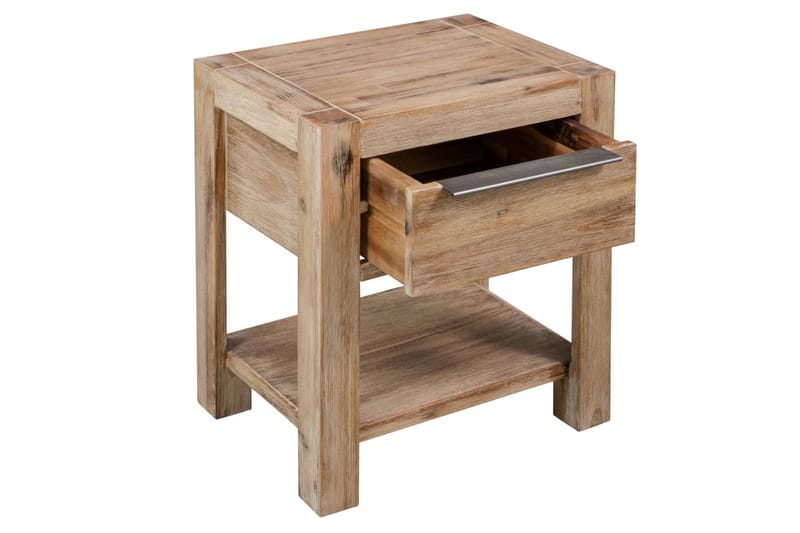 Nattduksbord med lådor 2 st 40x30x48 cm massivt akaciaträ - Brun - Möbler - Sovrum - Sängbord