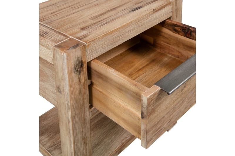 Nattduksbord med lådor 2 st 40x30x48 cm massivt akaciaträ - Brun - Möbler - Sovrum - Sängbord