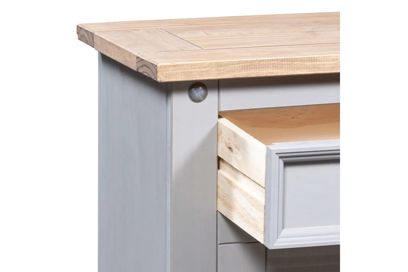 Nattduksbord mexikansk Coronastil furu grå 53x39x67 cm - Grå - Möbler - Sovrum - Sängbord
