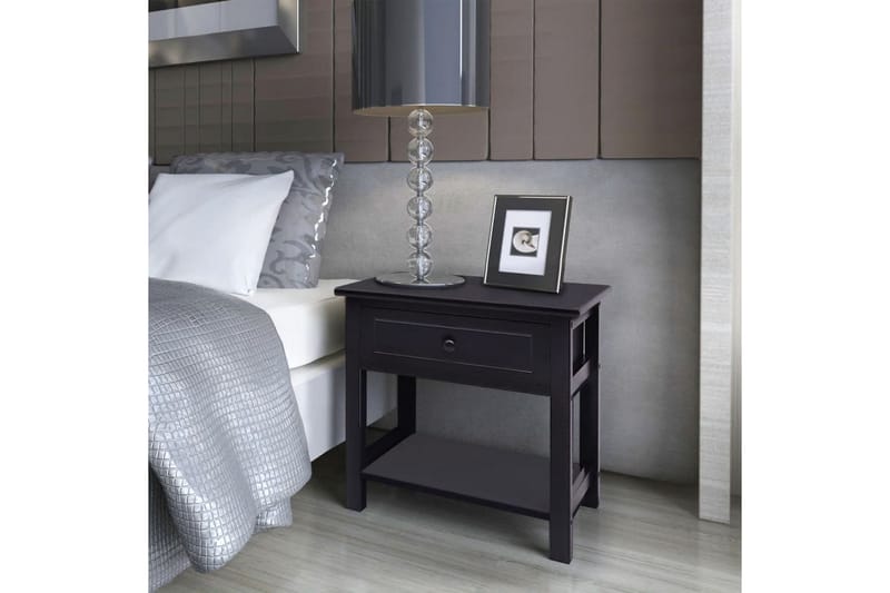 Nattduksbord trä svart - Svart - Sängbord - Bord