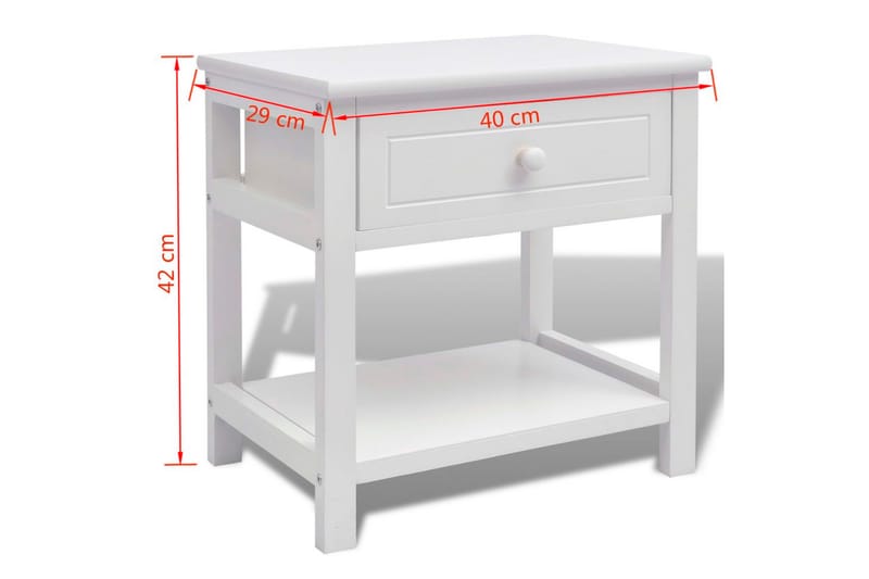 Nattduksbord trä vit - Vit - Sängbord - Bord