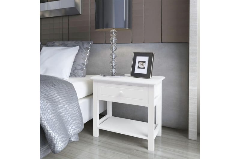 Nattduksbord trä vit - Vit - Sängbord - Bord