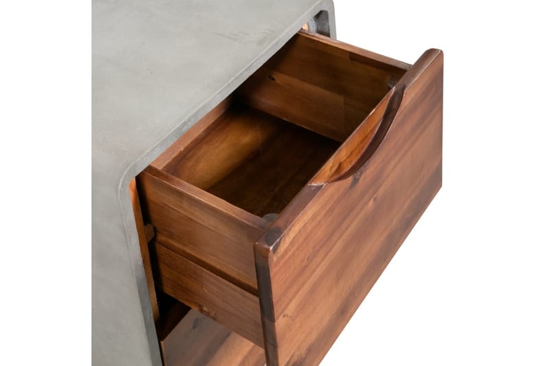 Nattdukssbord i betong och massivt akaciaträ 40x30x50 cm - Grå - Möbler - Sovrum - Sängbord