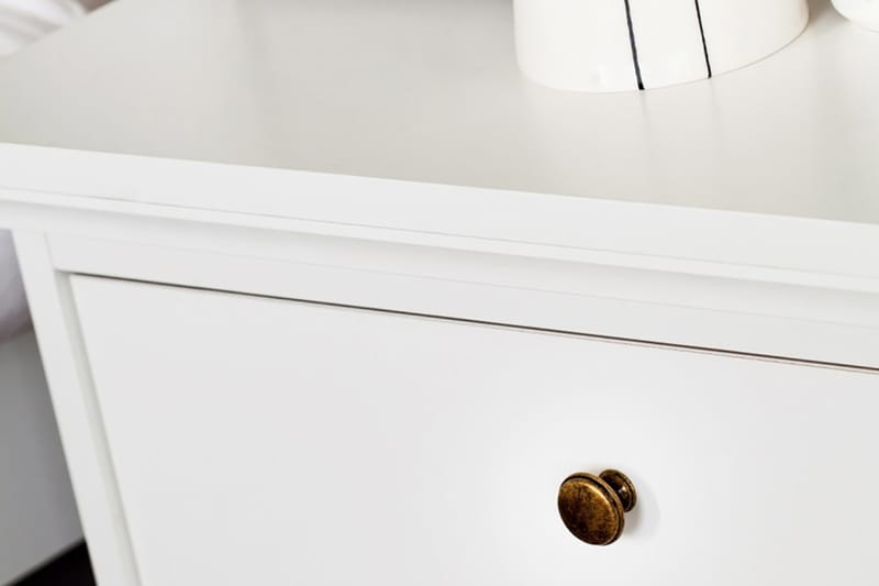 NICOLINA Sängbord 63 cm med Förvaring 2 Lådor Vit - Sängbord - Bord