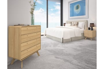 Olivet Sängbord 51 cm i Trä med Lådor - Brun - Möbler - Sovrum - Sängbord