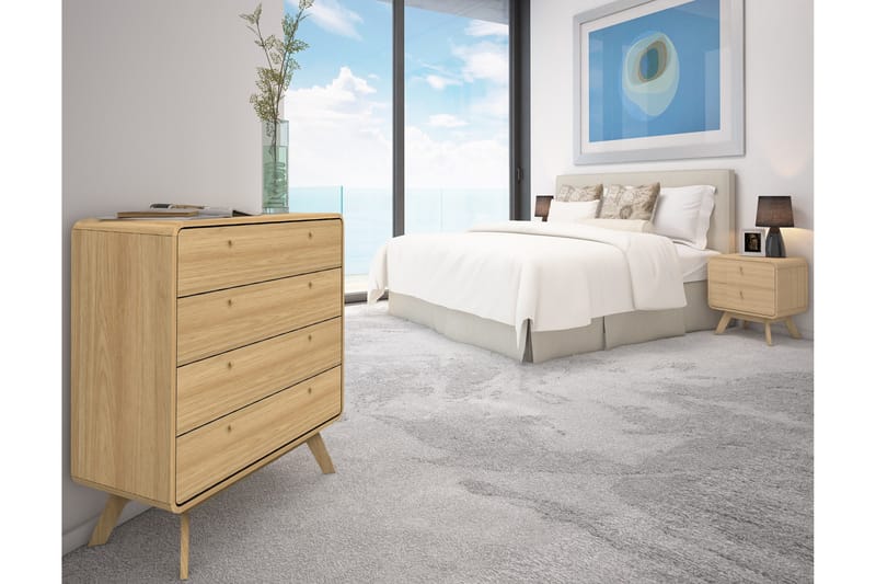 Olivet Sängbord 51 cm i Trä med Lådor - Brun - Möbler - Sovrum - Sängbord