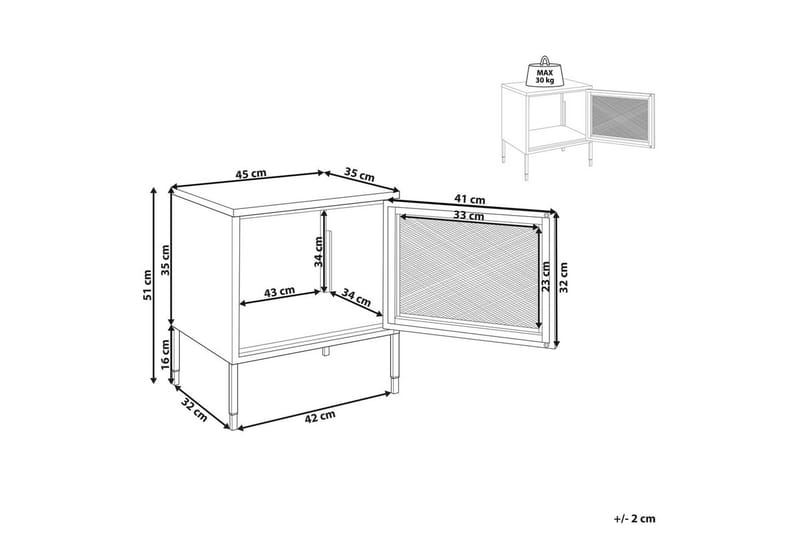 Sängbord Ossett Vit - Vit - Möbler - Sovrum - Sängbord