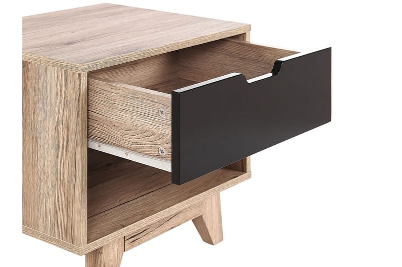 OVIATT Soffbord 50 cm Svart/Ljust Trä - Möbler - Sovrum - Sängbord