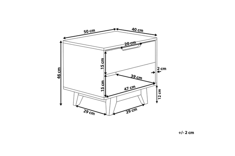 OVIATT Soffbord 50 cm Svart/Ljust Trä - Möbler - Sovrum - Sängbord