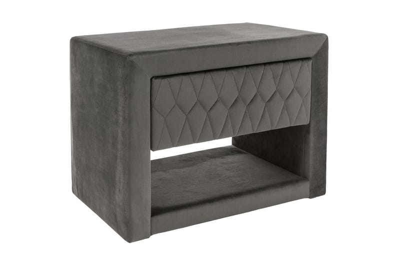 RACARI Sängbord 50 cm Sammet/Grå - Möbler - Sovrum - Sängbord