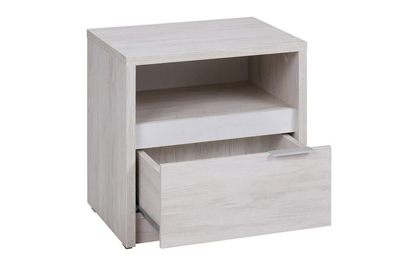 RARICK Sängbord 47 cm med Förvaring Skåp + Hylla Brun/Natur - Trä - Möbler - Sovrum - Sängbord