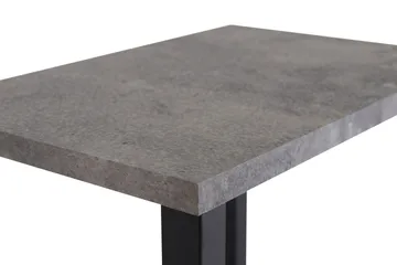 Rise Smalt Sängbord 45 cm med Förvaring i Trä med Metallstativ - Betonggrå - Möbler - Sovrum - Sängbord
