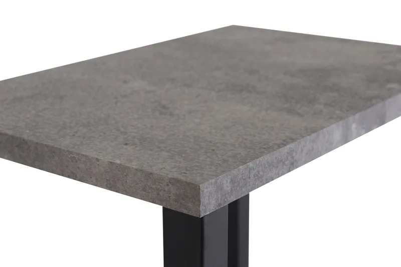 Rise Smalt Sängbord 45 cm med Förvaring i Trä med Metallstativ - Betonggrå - Möbler - Sovrum - Sängbord