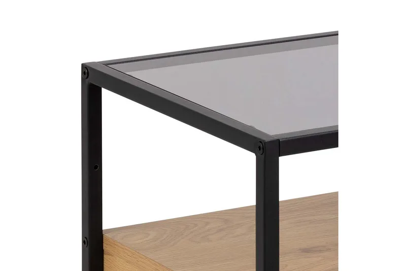 Sakila Sängbord 35 cm i Glas med Ekutseende, Förvaring med Låda - Natur - Möbler - Sovrum - Sängbord