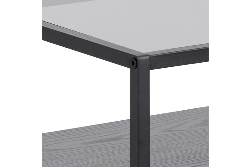 Sakila Sängbord 35 cm i Glas med Valnötsutseende, Förvaring med Låda - Svart - Möbler - Sovrum - Sängbord