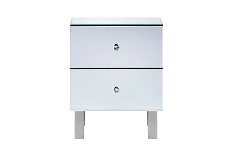 Sängbord 2 lådor spegeleffekt NESLE - Silver - Möbler - Sovrum - Sängbord