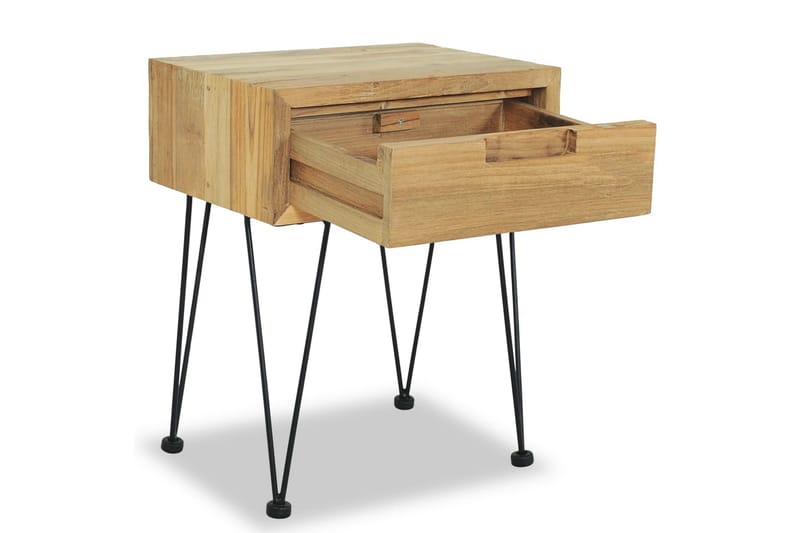 Sängbord 2 st 40x30x50 cm massiv teak - Brun - Möbler - Sovrum - Sängbord