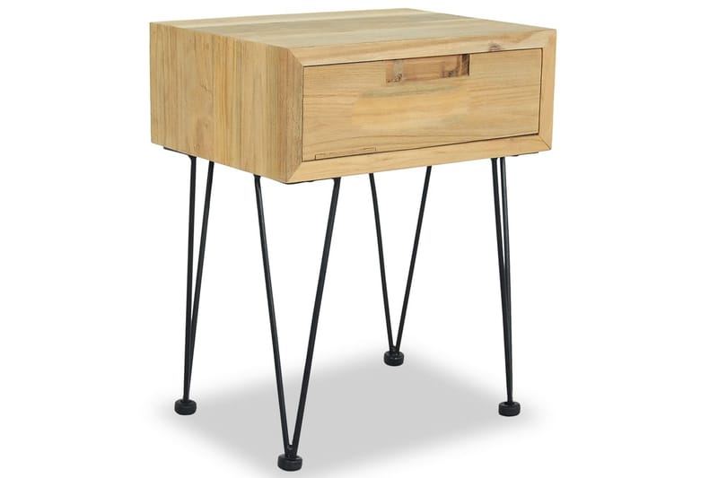 Sängbord 2 st 40x30x50 cm massiv teak - Brun - Möbler - Sovrum - Sängbord