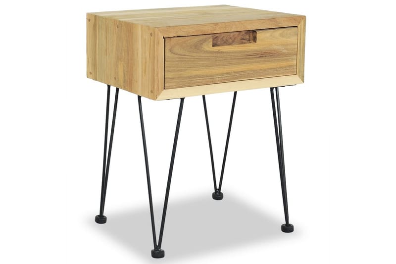 Sängbord 2 st 40x30x50 cm massiv teak - Brun - Möbler - Sovrum - Sängbord
