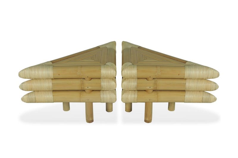 Sängbord 2 st 60x60x40 cm bambu naturlig - Brun - Sängbord - Bord