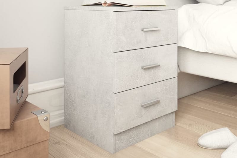 Sängbord 2 st betonggrå 38x35x56 cm spånskiva - Grå - Möbler - Sovrum - Sängbord