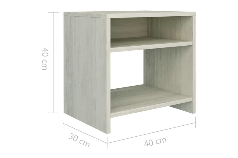 Sängbord 2 st betonggrå 40x30x40 cm spånskiva - Grå - Sängbord - Bord