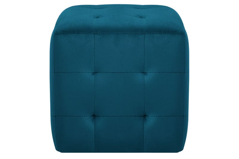 Sängbord 2 st blå 30x30x30 cm sammetstyg - Blå - Sittpuff