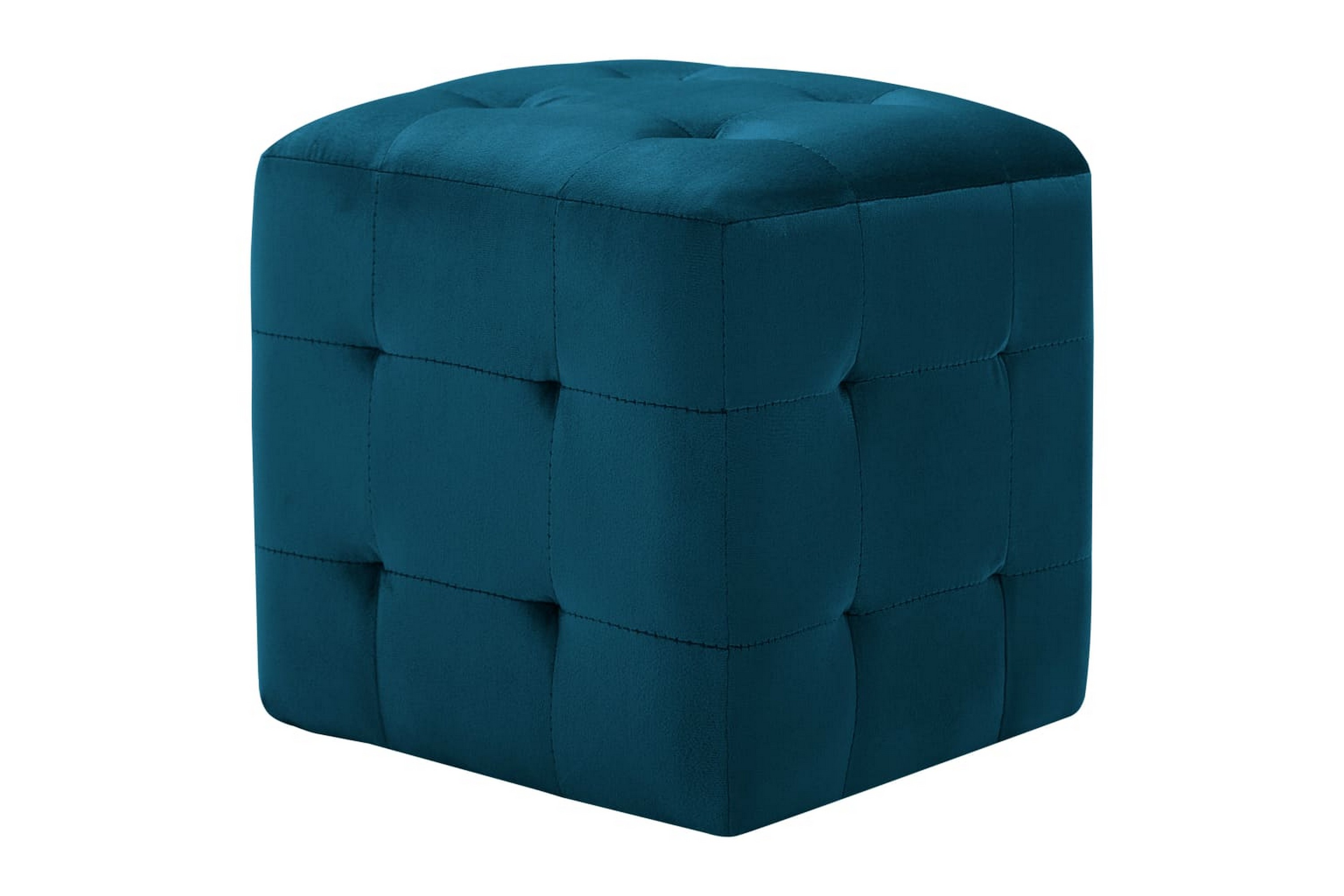 Sängbord 2 st blå 30x30x30 cm sammetstyg – Blå