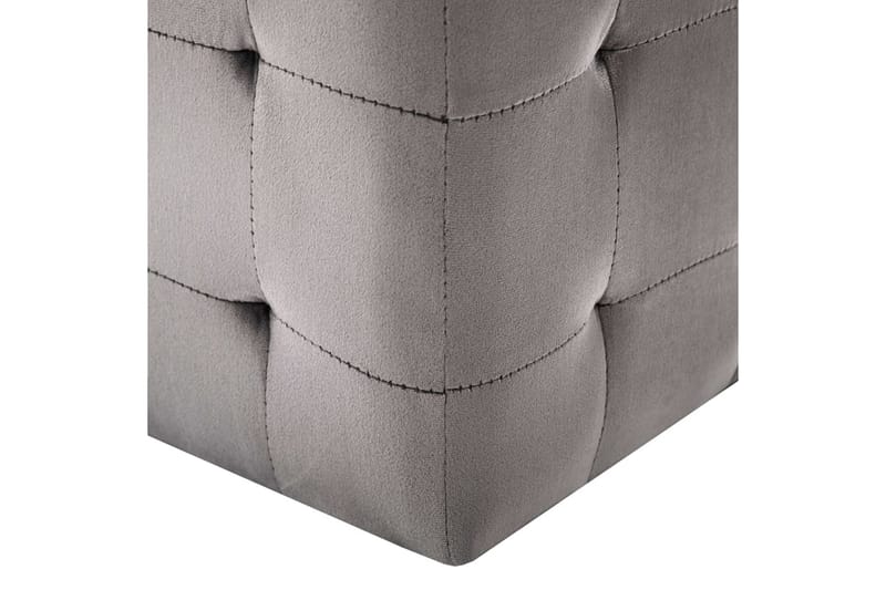Sängbord 2 st grå 30x30x30 cm sammetstyg - Grå - Möbler - Sovrum - Sängbord