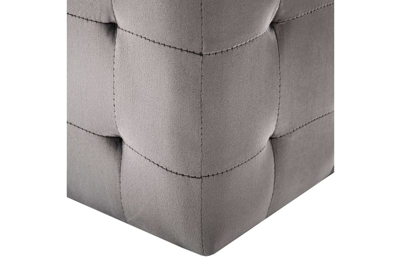 Sängbord 2 st grå 30x30x30 cm sammetstyg - Grå - Sängbord - Bord