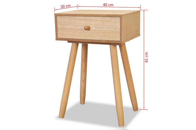 Sängbord 2 st massiv furu 40x30x61 cm brun - Brun - Möbler - Sovrum - Sängbord