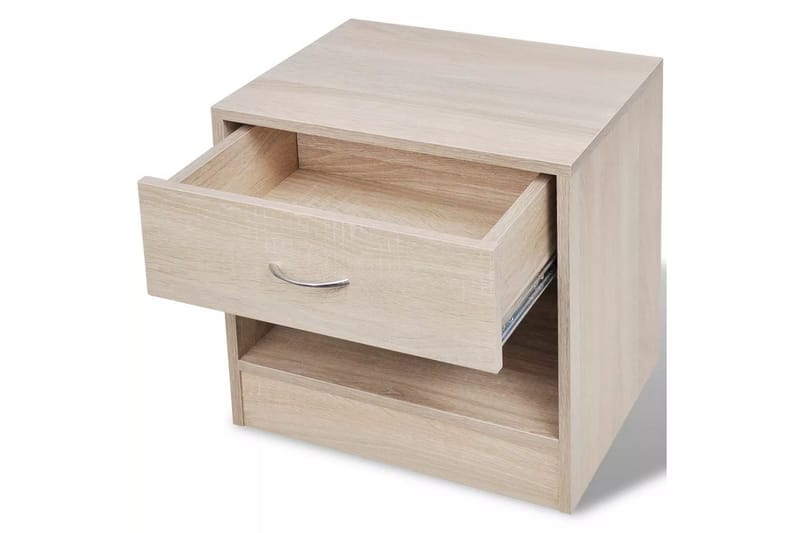 Sängbord 2 st med låda ekfärgad - Brun - Möbler - Sovrum - Sängbord