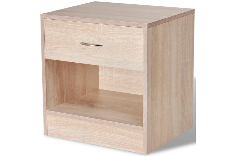 Sängbord 2 st med låda ekfärgad - Brun - Sängbord - Bord