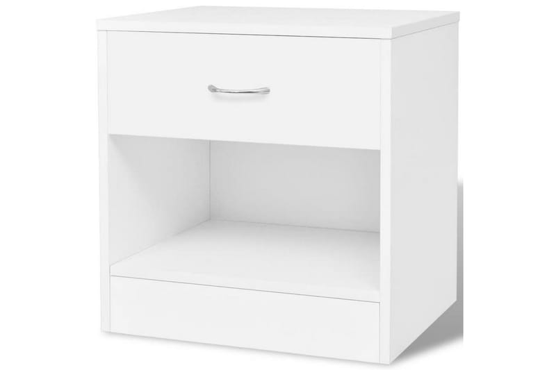 Sängbord 2 st med låda vit - Vit - Möbler - Sovrum - Sängbord