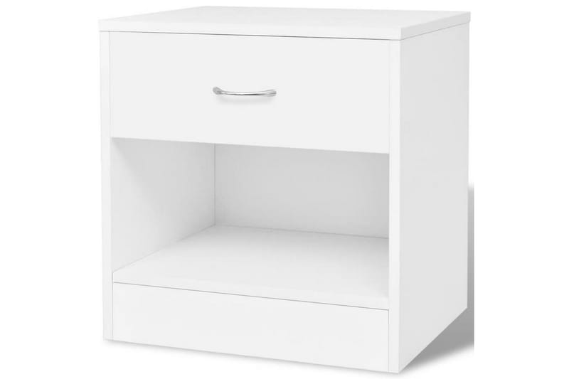 Sängbord 2 st med låda vit - Vit - Sängbord - Bord