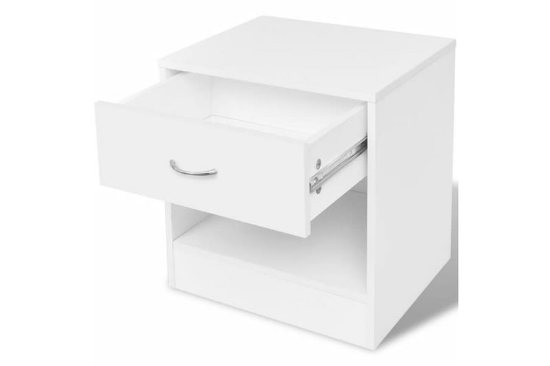 Sängbord 2 st med låda vit - Vit - Möbler - Sovrum - Sängbord