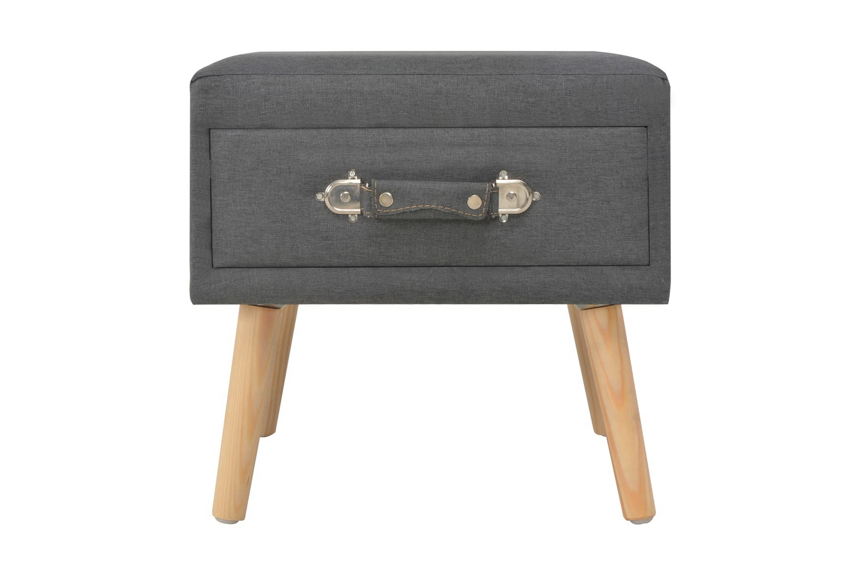 sängbord 2 st mörkgrå 40x35x40 cm tyg - grå