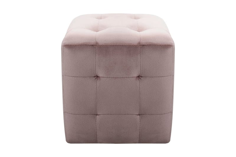 Sängbord 2 st rosa 30x30x30 cm sammetstyg - Rosa - Möbler - Sovrum - Sängbord