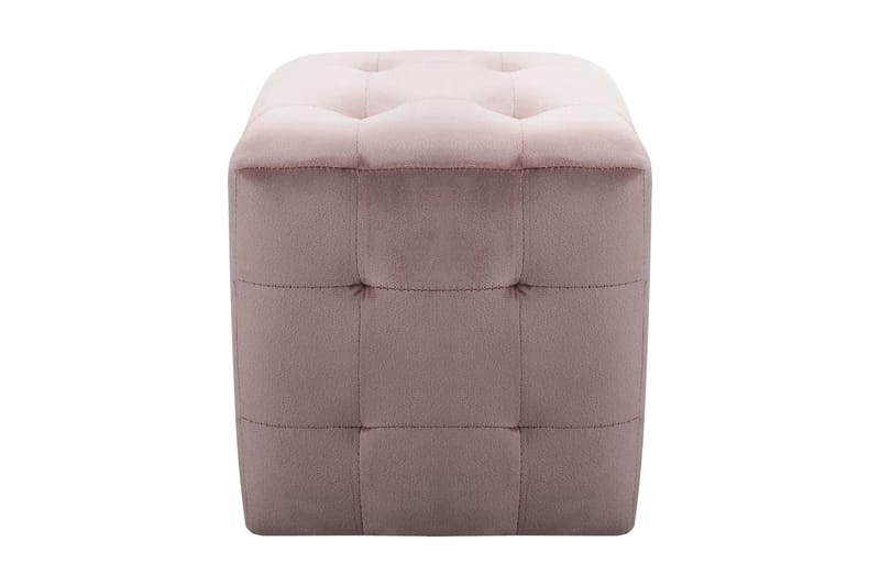 Sängbord 2 st rosa 30x30x30 cm sammetstyg - Rosa - Sängbord - Bord