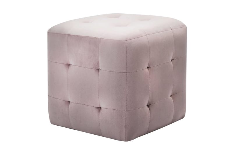 Sängbord 2 st rosa 30x30x30 cm sammetstyg - Rosa - Möbler - Sovrum - Sängbord