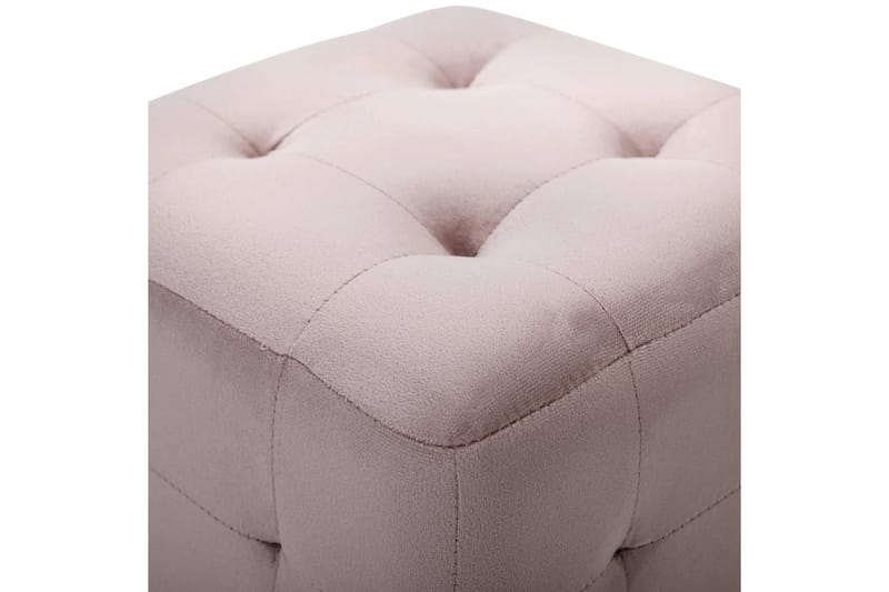 Sängbord 2 st rosa 30x30x30 cm sammetstyg - Rosa - Möbler - Sovrum - Sängbord
