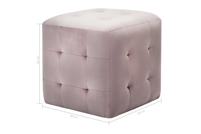 Sängbord 2 st rosa 30x30x30 cm sammetstyg - Rosa - Möbler - Sovrum - Sängbord