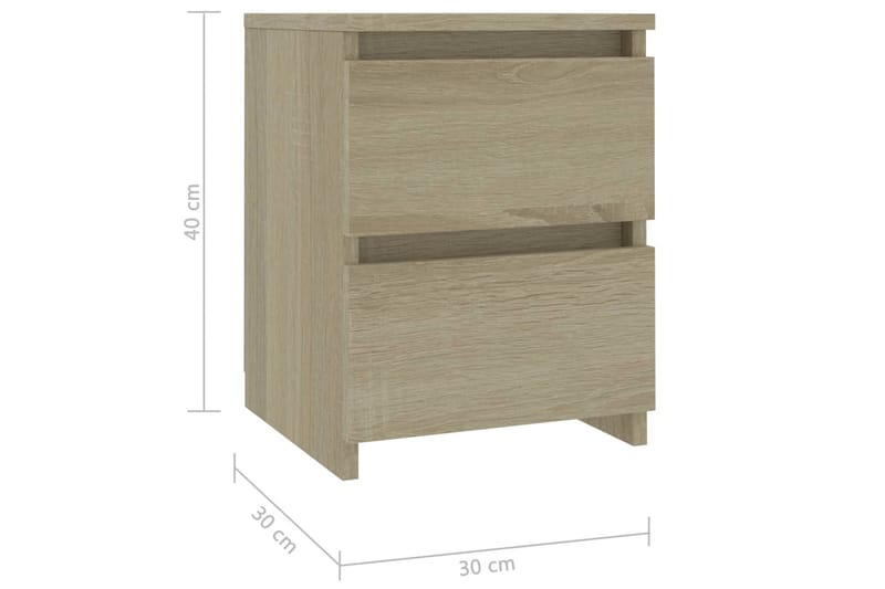 Sängbord 2 st sonoma ek 30x30x40 cm spånskiva - Brun - Möbler - Sovrum - Sängbord