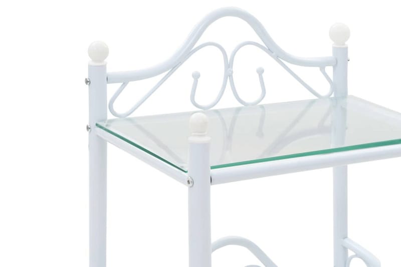 Sängbord 2 st stål och härdat glas 45x30,5x60 cm vit - Vit - Möbler - Sovrum - Sängbord