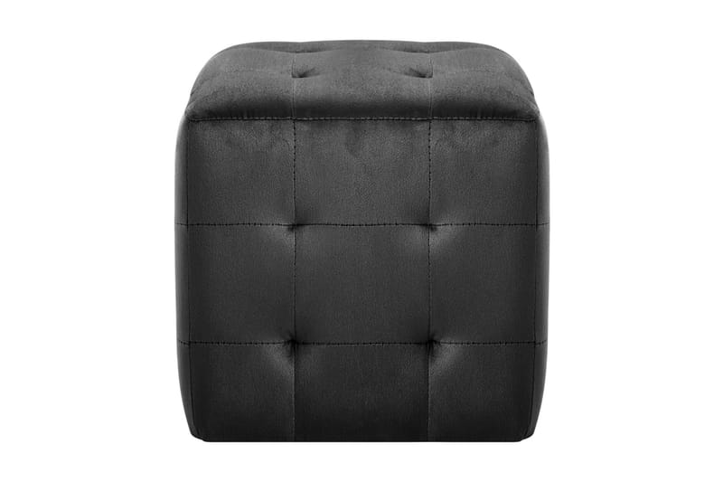 Sängbord 2 st svart 30x30x30 cm sammetstyg - Svart - Möbler - Sovrum - Sängbord