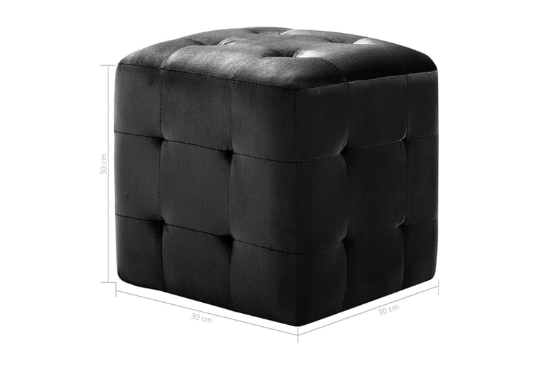 Sängbord 2 st svart 30x30x30 cm sammetstyg - Svart - Möbler - Sovrum - Sängbord