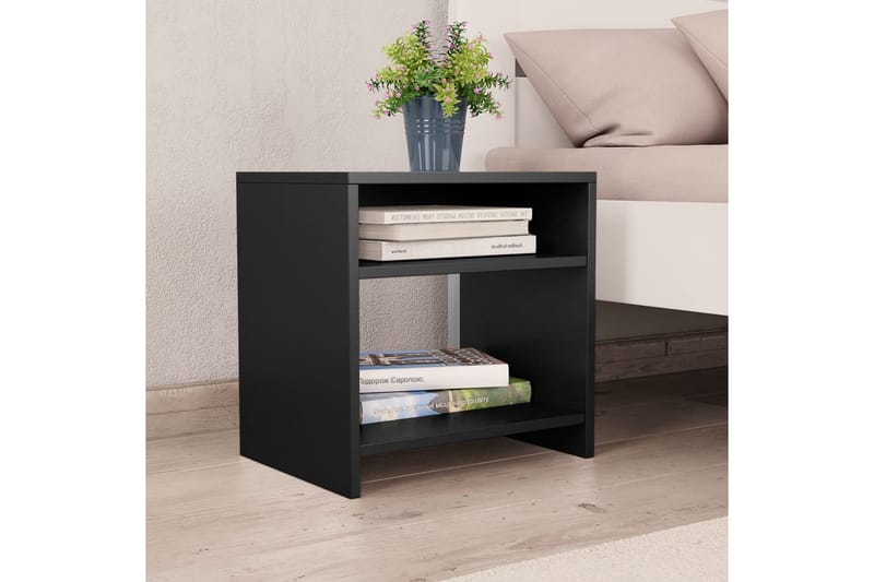 Sängbord 2 st svart 40x30x40 cm spånskiva - Svart - Möbler - Sovrum - Sängbord